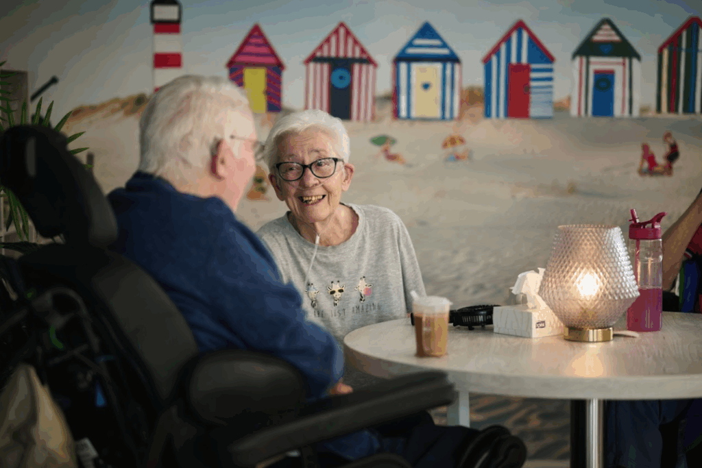 residents chatting in the care home