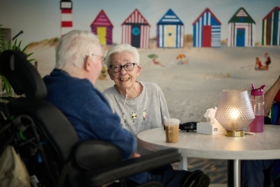 residents chatting in the care home