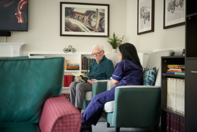 dementia support worker with patient