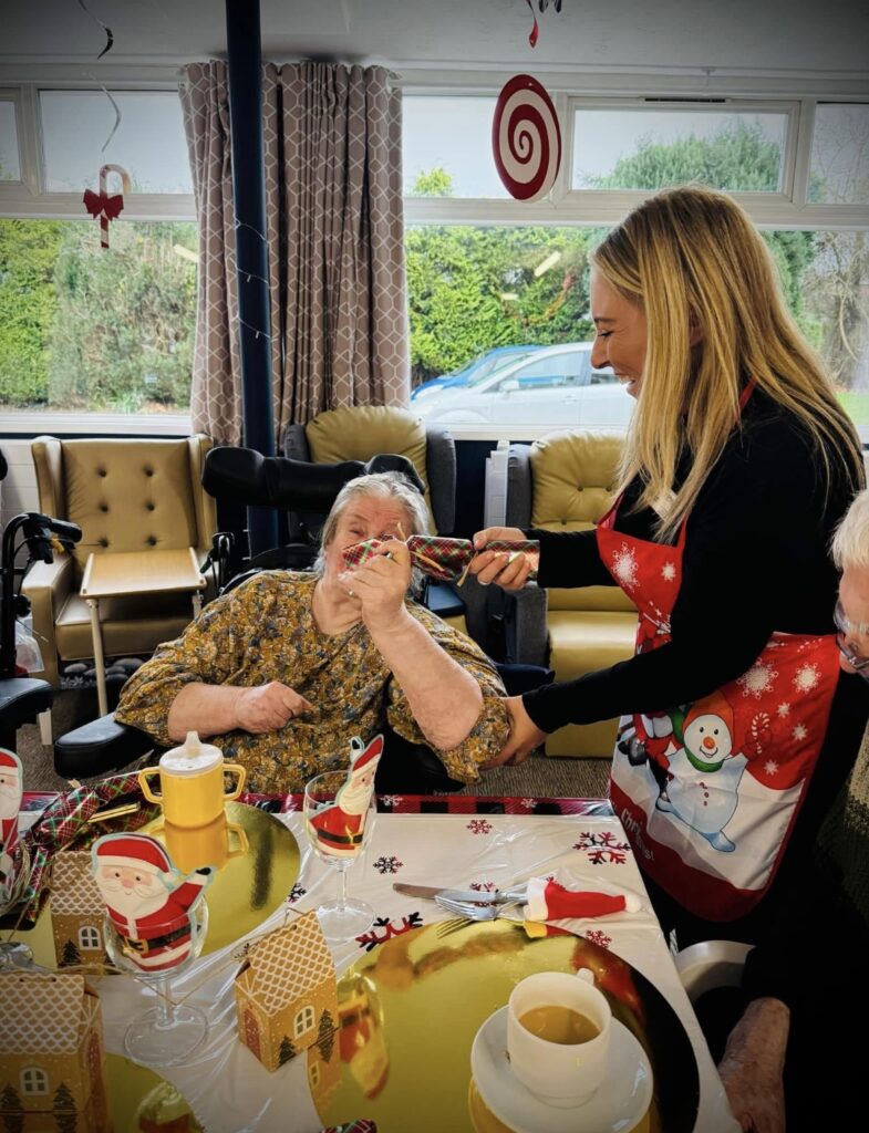 Christmas dinner at a care home