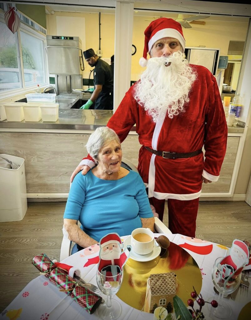 santa and a resident