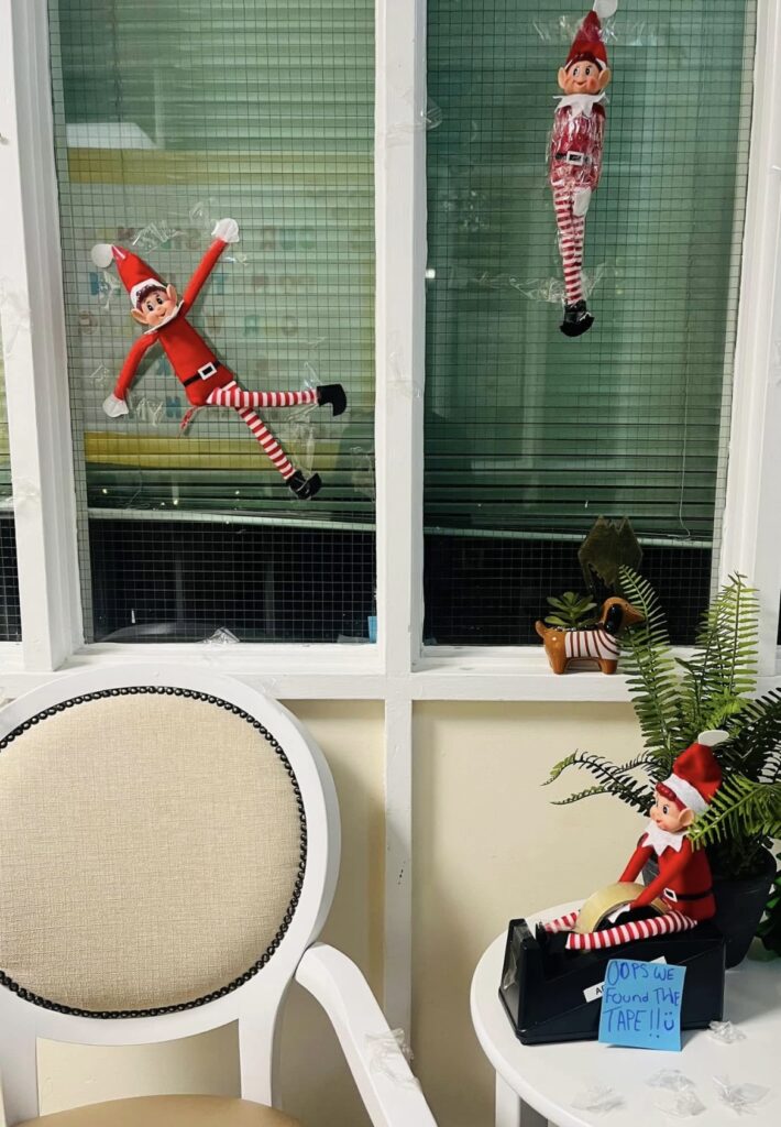 elf on the shelf fun and games in the care home