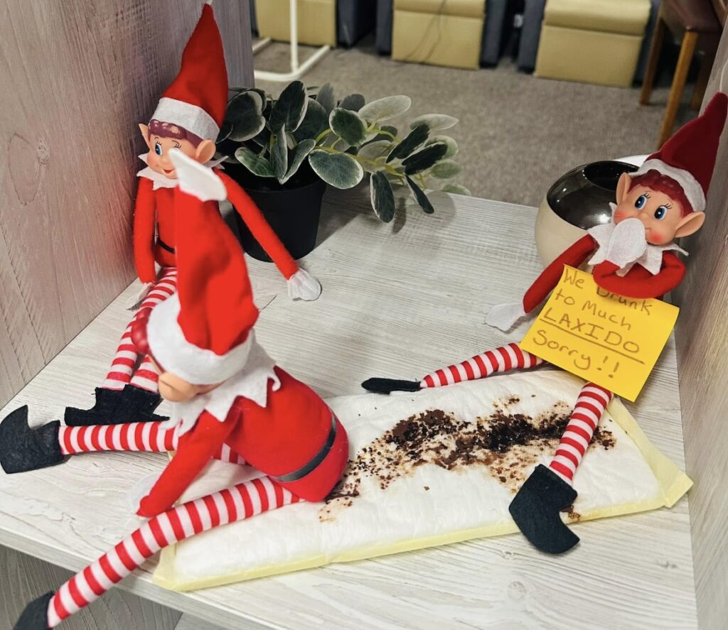 elf on the shelf fun and games in the care home